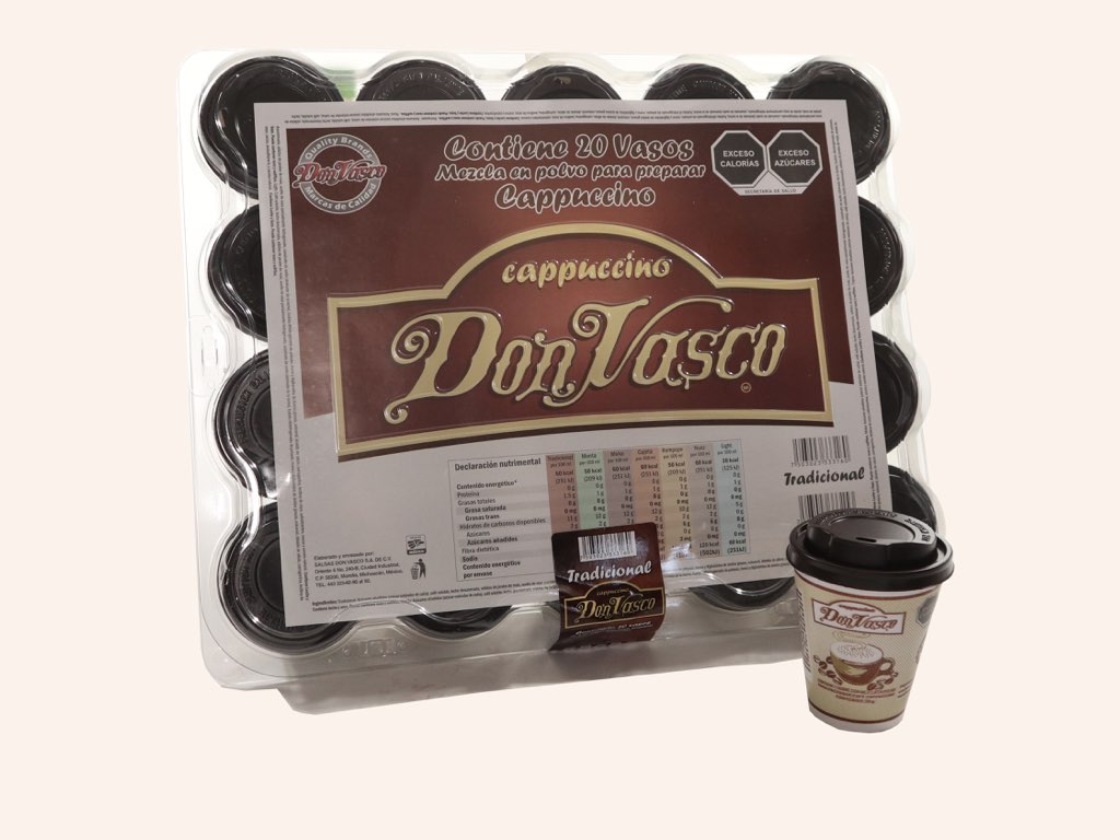 Charola Capuchino 8 oz (20 vasos)