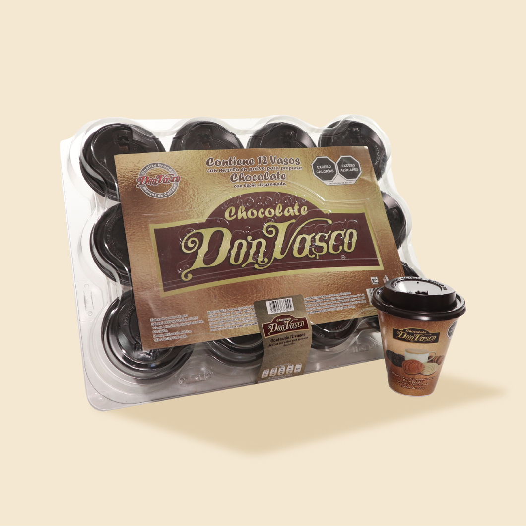 Charola Chocolate 12 oz (12 vasos)